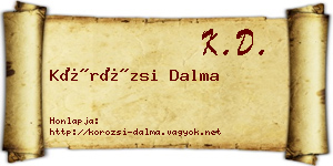 Körözsi Dalma névjegykártya